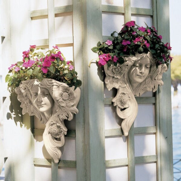 French Greenmen Decorative Garden Sconces Planter